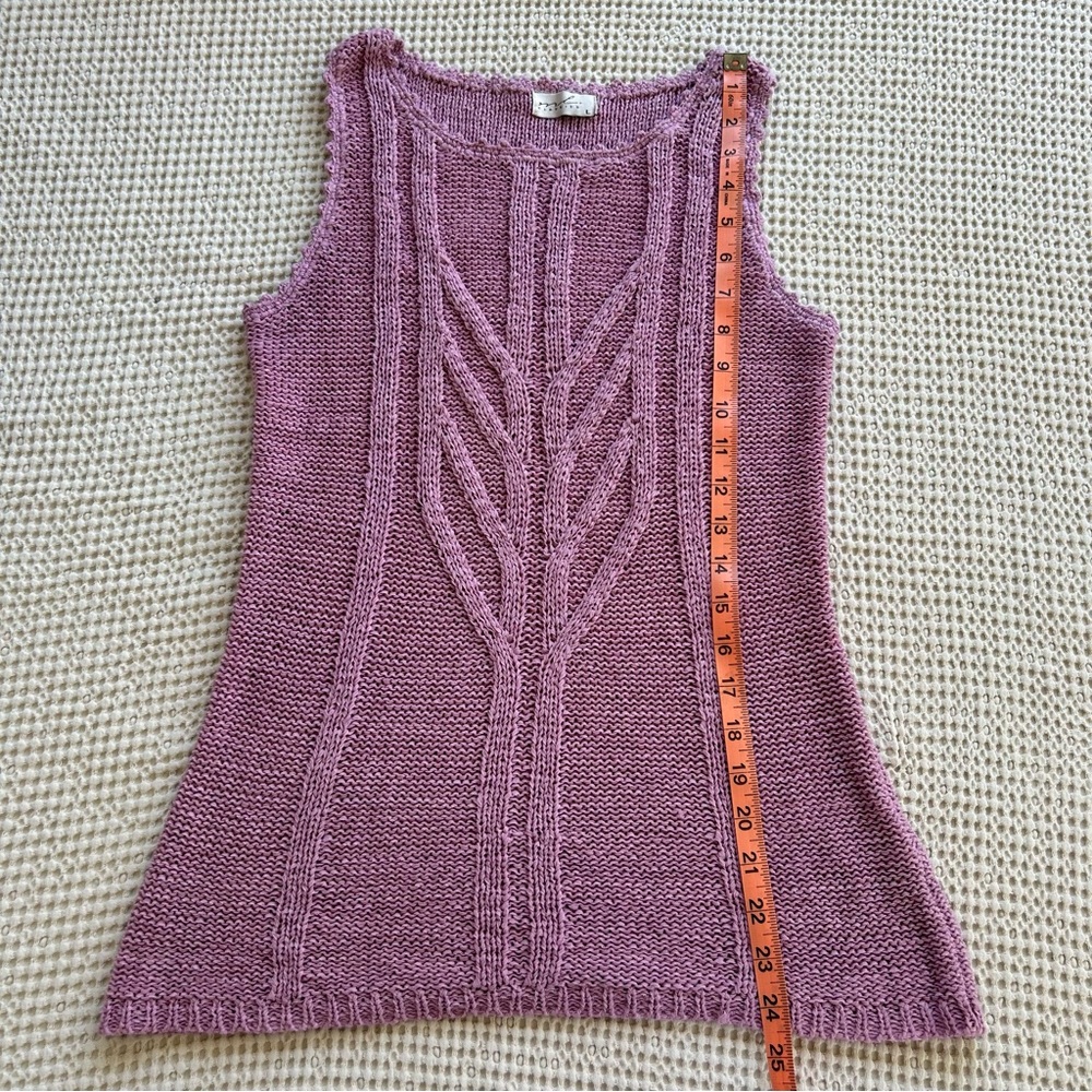 Vintage 90s Style ML Classics Purple Knit Tank Top, Y2K Boho Sweater Top - Picture 7 of 8